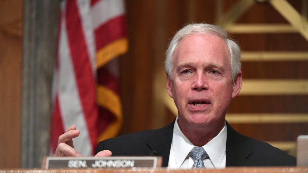 Image: Senator Ron Johnson (R-WI) at Senate committee hearing in Washington.