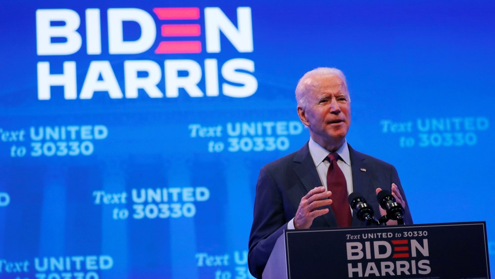 Image: Democratic presidential candidate and former Vice President Joe Biden delivers a speech on the U.S. Supreme Court at the Queen Theater in Wilmington