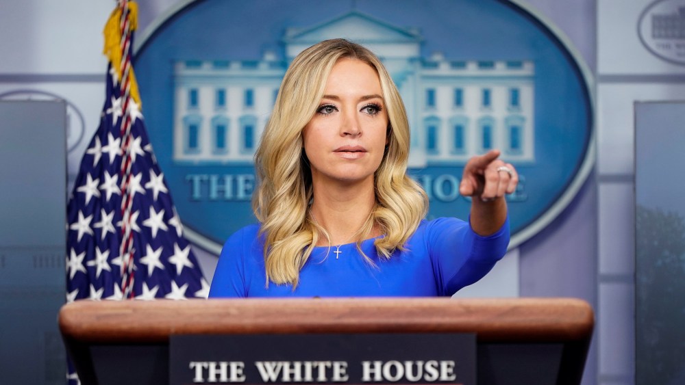 Image: White House Press Secretary McEnany speaks at the White House in Washington