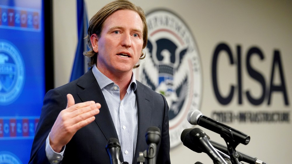 CISA Director Krebs speaks at CISA's Election Day Operation Center in Arlington, Virginia