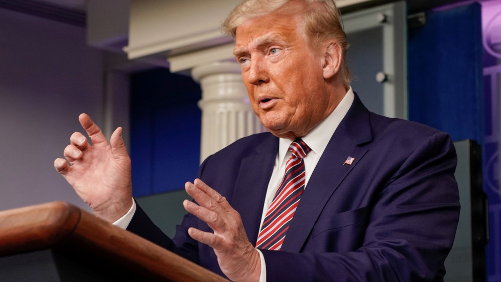 Image: U.S. President Donald Trump speaks to reporters during a news conference inside the James S. Brady Briefing Room at the White House in Washington
