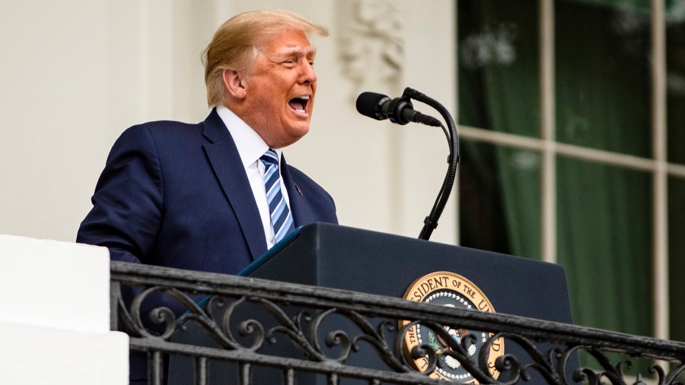 Image: President Trump Delivers Speech To Supporters From White House Balcony