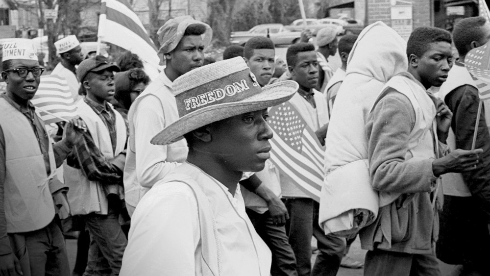Image: People march from Selma to Montgomery, Ala., in support of voting rights on March 21, 1965.