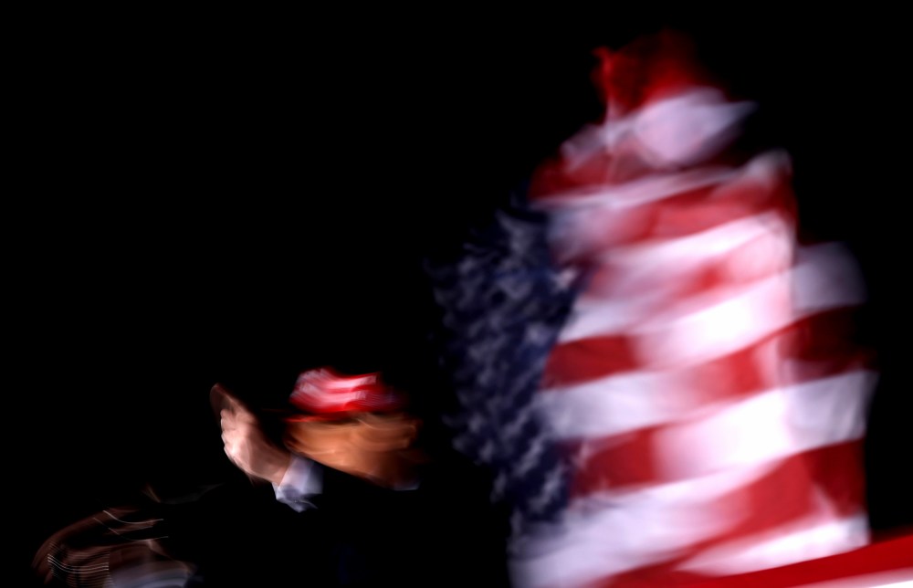 Image: President Donald Trump speaks at a campaign rally in Janesville, Wis., on Oct. 17, 2020