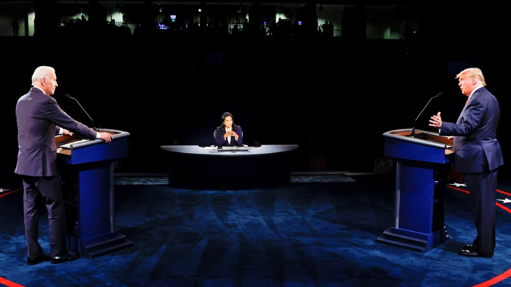 Image: U.S. President Trump and Democratic presidential nominee Biden participate in second debate in Nashville, tennessee