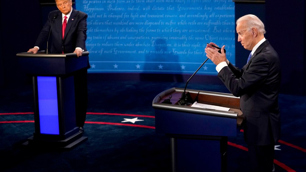 Image: Donald Trump And Joe Biden Participate In Final Debate Before Presidential Election