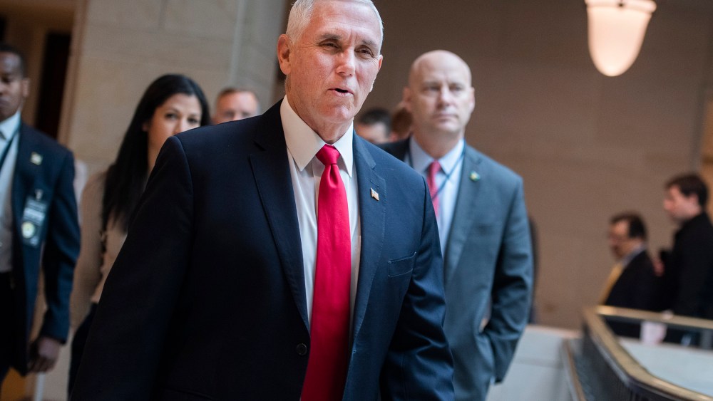 Image: Vice President Mike Pence and his chief of staff Marc Short, right, arrive for a meeting of the House Republican Conference in the Capitol Visitor Center.