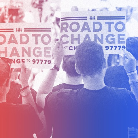 Image; Students hold signs during a press conference for the "March for Our Lives" movement in Parkland, Fla., on June 4, 2018.