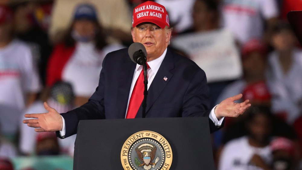 Image: President Donald Trump makes a campaign stop at Miami-Opa Locka Executive Airport on Nov. 1, 2020 in Opa Locka, Fla.