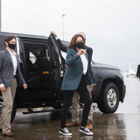 Image: Vice Presidential Nominee Kamala Harris Campaigns In Florida