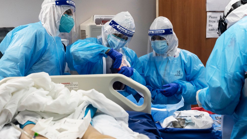 Image: COVID-19 Intensive Care Unit Within A Houston Hospital Cares For Patients As Cases Continue To Rise