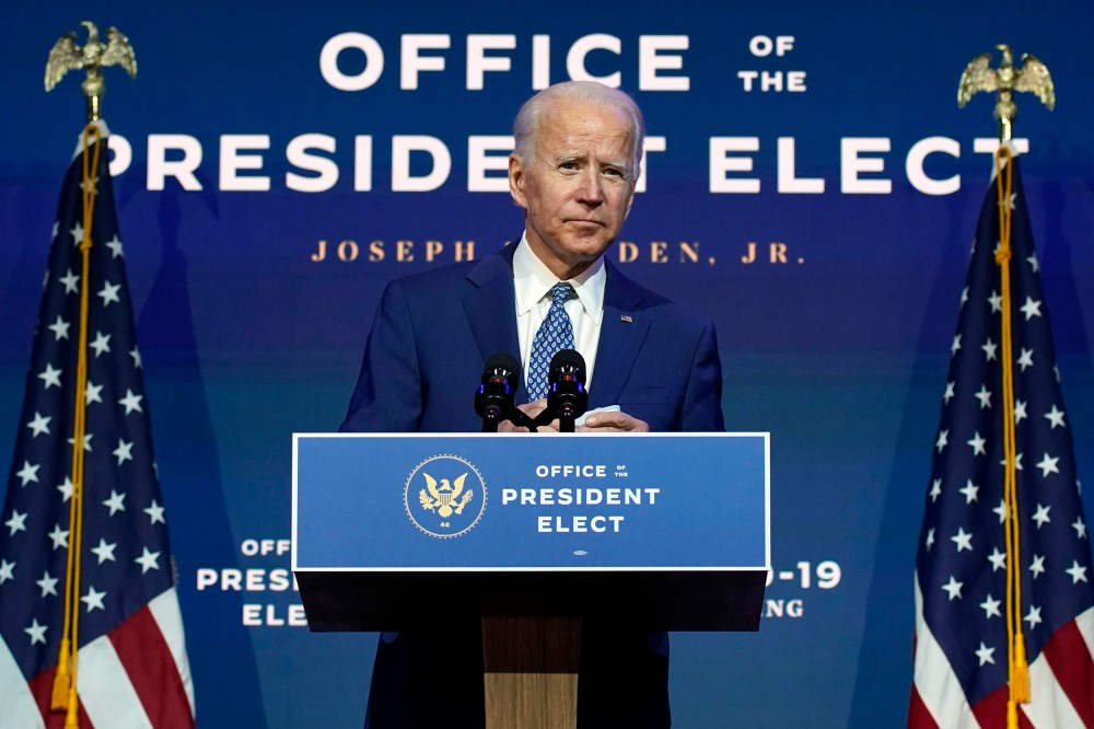 Image: President-elect Joe Biden speaks Monday, Nov. 9, 2020, at The Queen theater in Wilmington, Del.