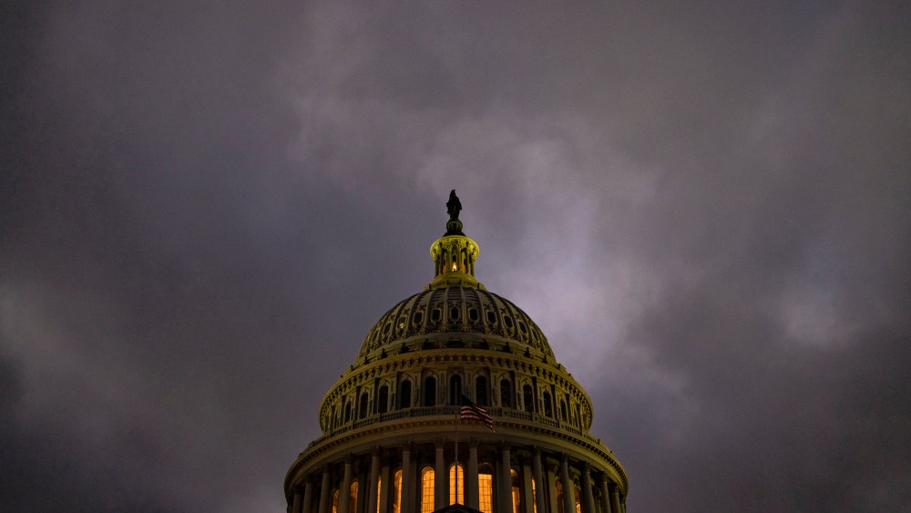 Dusk falls over the U.S. Capitol on Dec. 20, 2020.