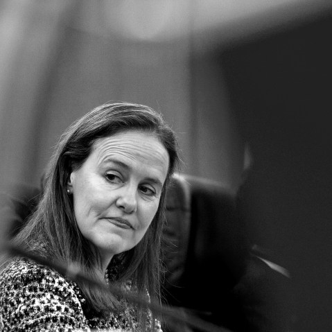 Image: Michelle Flournoy looks on