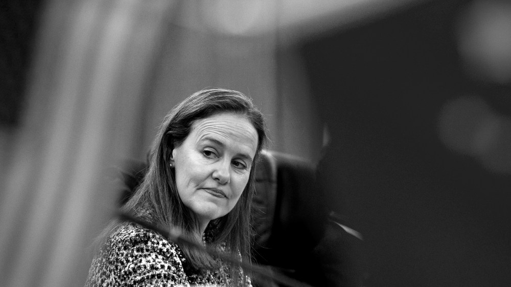 Image: Michelle Flournoy looks on