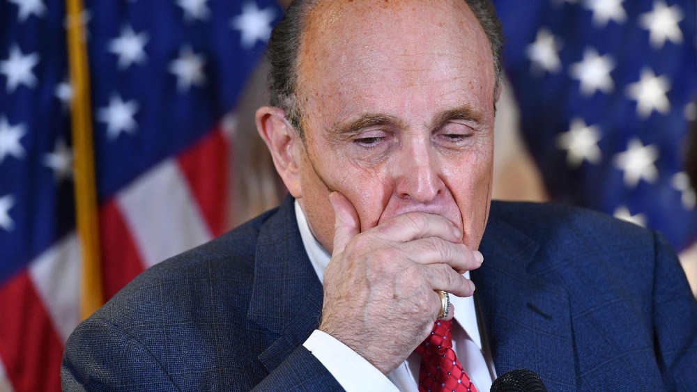 Image: Trump's personal lawyer Rudy Giuliani speaks during a press conference at the Republican National Committee headquarters in Washington