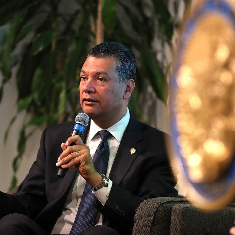 Alex Padilla, California's secretary of state, speaks in San Francisco in 2018.