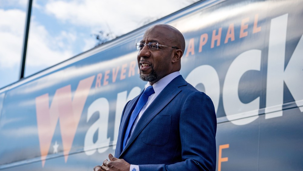 Image: Georgia Democratic Senate Candidate Raphael Warnock Campaigns On Election Day