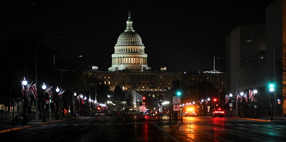 Image: A view shows a road leading to the U.S. Capitol in Washington