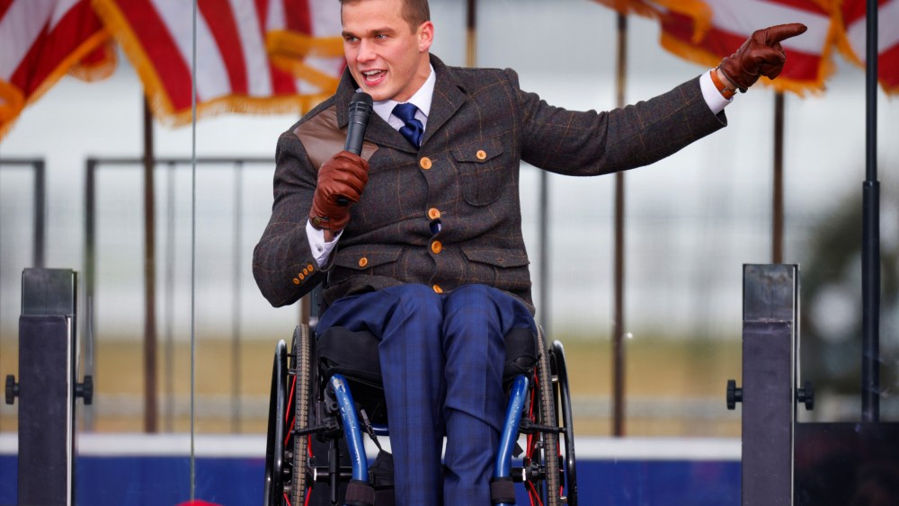Image: Madison Cawthorn speaks at a rally in Washington.