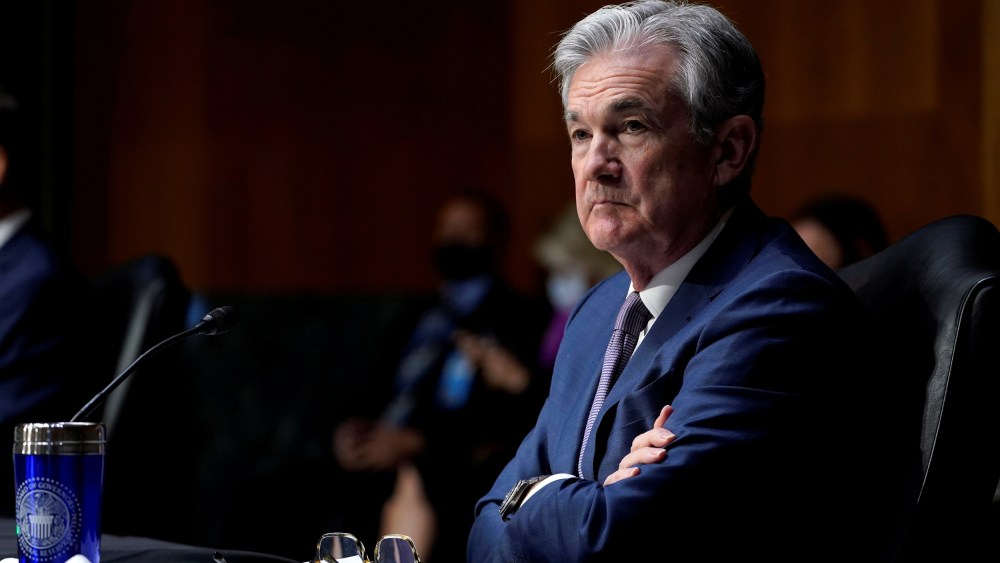 Image: FILE PHOTO: Chairman of the Federal Reserve Jerome Powell listens during a Senate Banking Committee hearing in Washington