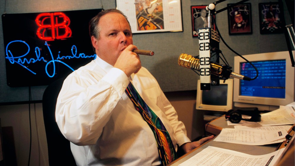 Image: Rush Limbaugh on air in 1995.