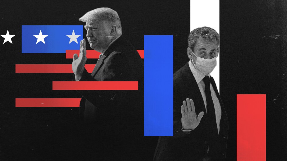 Photo illustration of Former U.S. President Donald Trump and Former President of France, Nicolas Sarkozy.