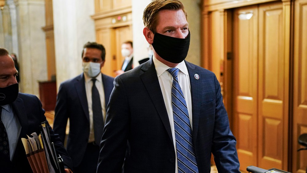 Image: House Impeachment Manager Rep. Eric Swalwell at the U.S. Capitol.