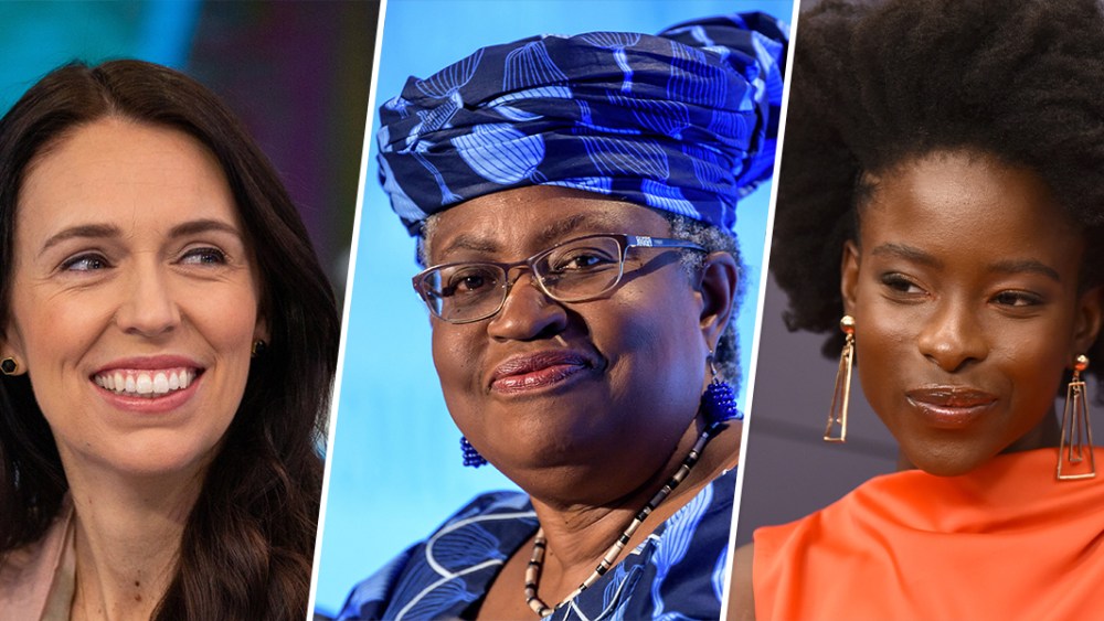 New Zealand Prime Minister Jacinda Ardern, World Trade Organization leader Ngozi Okonjo-Iweala, poet Amanda Gorman.