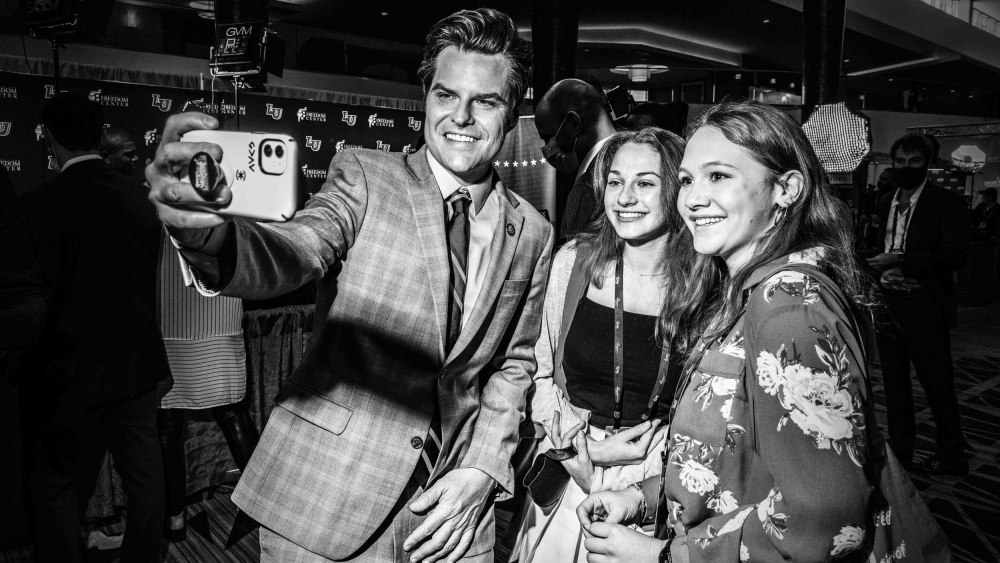 Image: Rep. Matt Gaetz, R-Fla., poses for a photo at CPAC in Orlando on Feb. 27, 2021.
