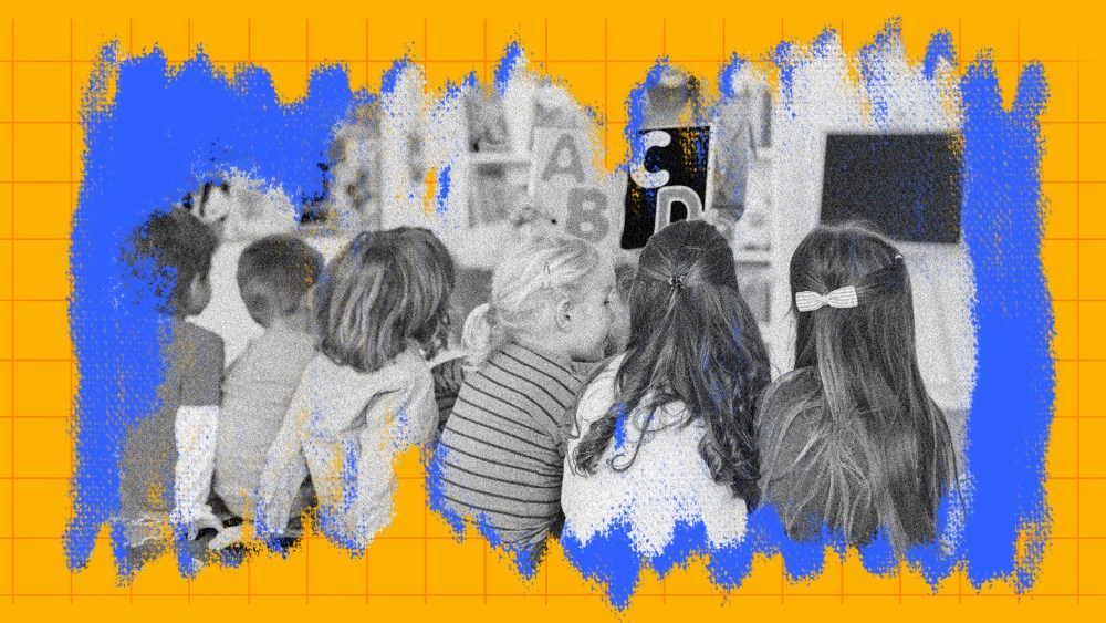 Photo illustration of children at a day care.