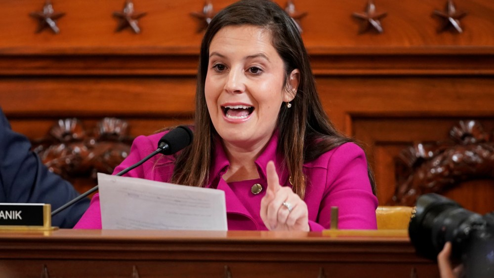 Rep. Elise Stefanik, R-N.Y., questions former U.S. Ambassador to Ukraine Marie Yovanovitch during the impeachment inquiry into President Donald Trump on Capitol Hill on Nov. 15, 2019.
