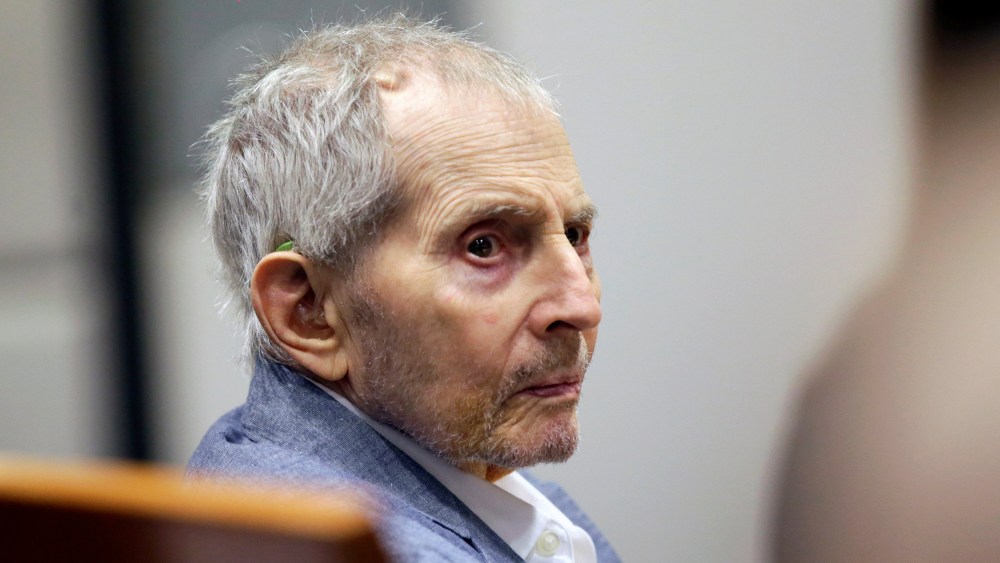 Image: Real estate heir Robert Durst looks over during his murder trial in Los Angeles