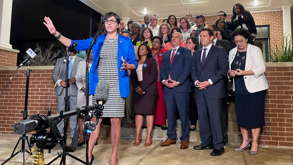 Image: Texas state Rep. Jessica Gonzales speaks during a news conference in Austin on May 31, 2021.