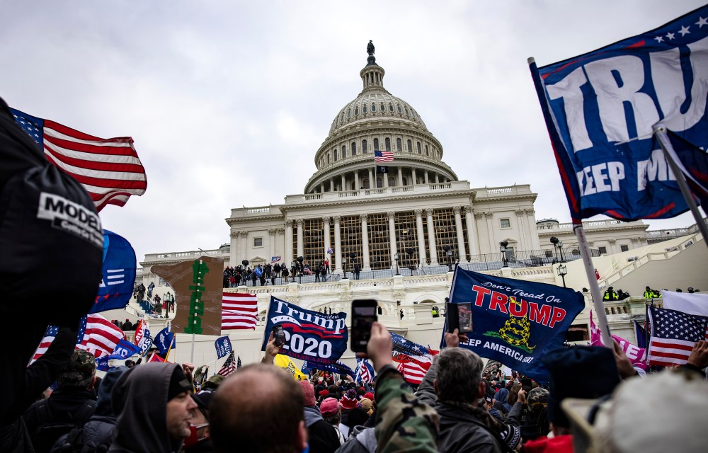 Image: Pro-Trump supporters outside the U.S. Capitol in Washington, DC.