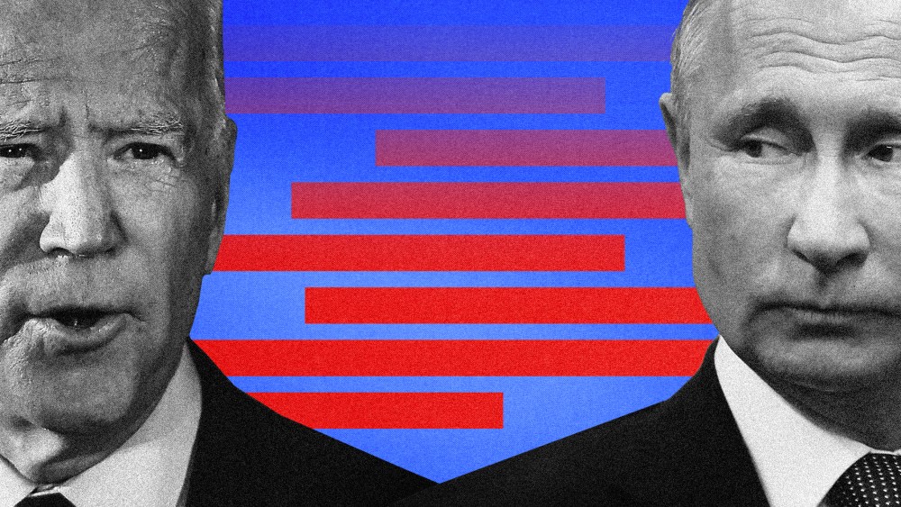 Illustration of President Joe Biden and Russian President Vladimir Putin.