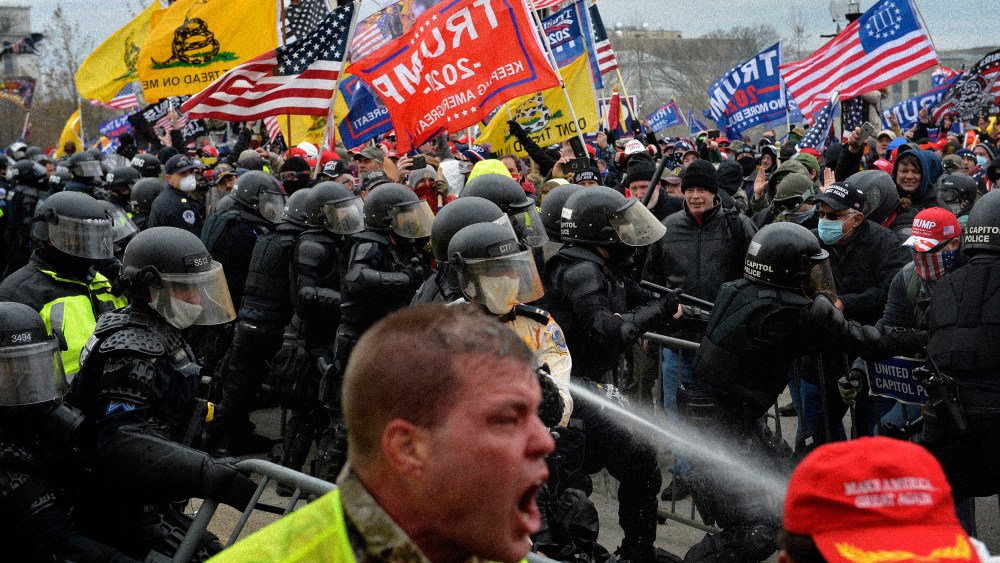 Image: Rioters clash with police and other security personnel at the Capitol in Washington on Jan. 6, 2021.