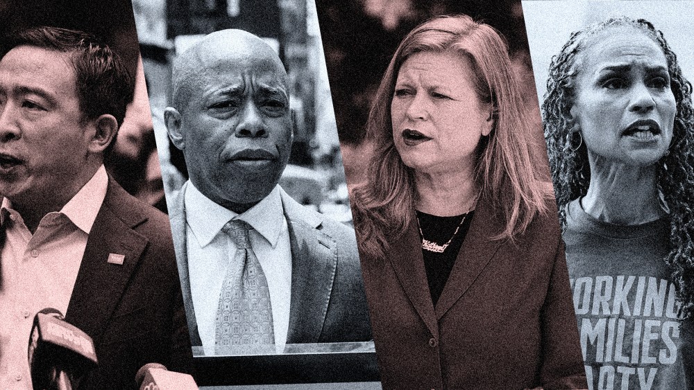 Photo Collage: Andrew Yang, Eric Adams, Kathryn Garcia and Maya Wiley.