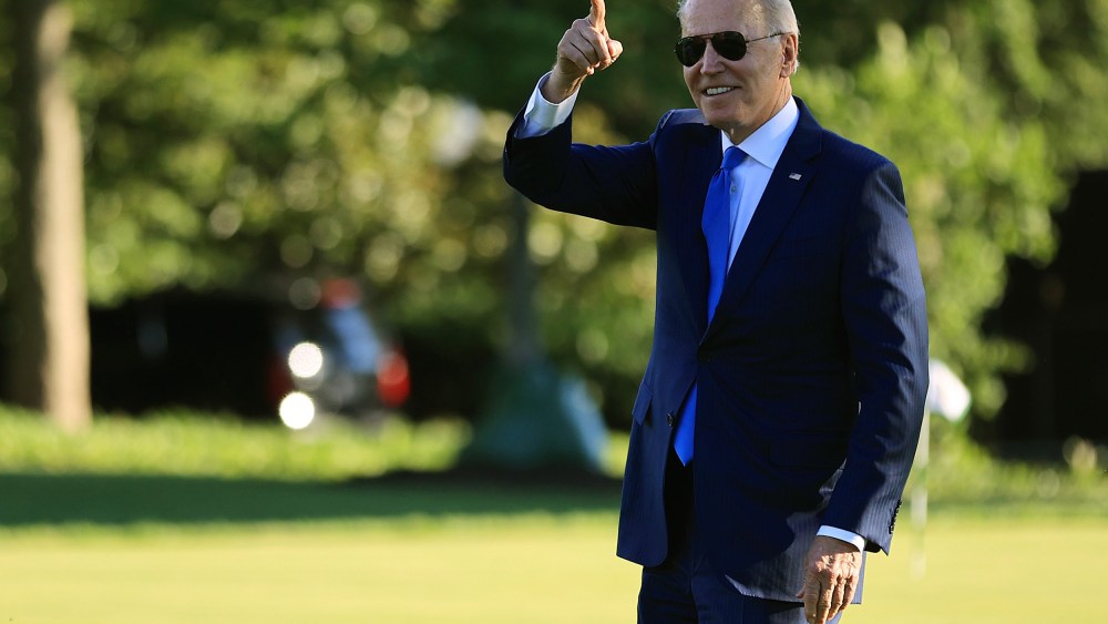 Image: President Joe Biden leaves the White House for Camp David on June 25, 2021.