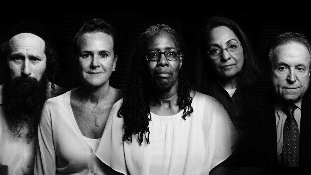 Photo collage: Portraits of Erik Tischler, Mary Adams, Sheila Moody, Daisy Khan and Dr. Robert Lahita.