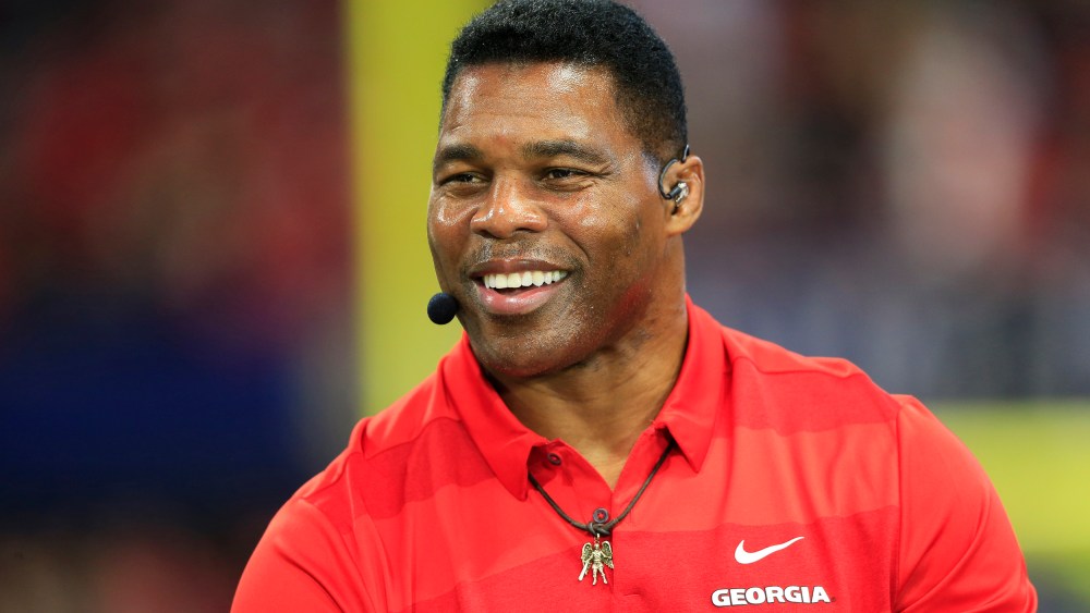 Herschel Walker speaks during the pregame show ahead of the SEC Championship Game between the UGA Bulldogs and the LSU Tigers on Dec. 7, 2019 in Atlanta.