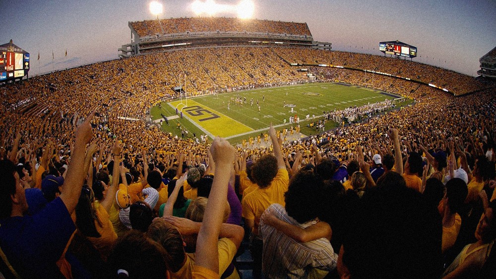 Image: The Louisiana State University Tiger Stadium in Baton Rouge, La., in 2008.