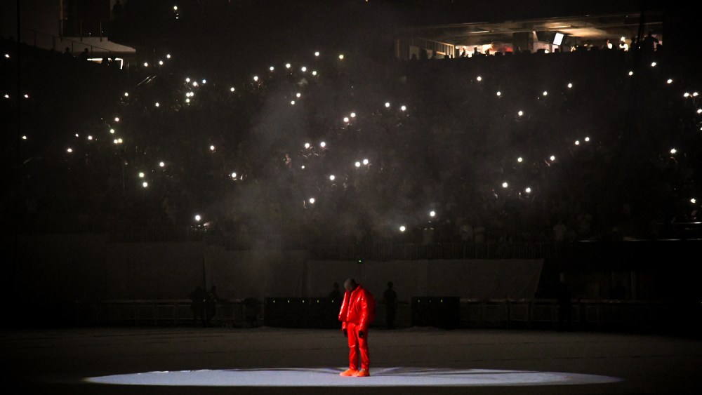Image: Kanye West at a listening event for his new album, "Donda," in Atlanta, Ga., on July 22, 2021.