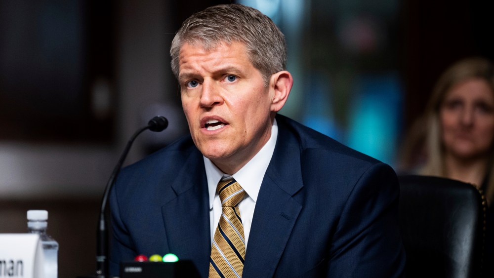 David Chipman, nominee for the director of the Bureau of Alcohol, Tobacco, Firearms, and Explosives, speaks at his Senate confirmation hearing on May 26, 2021.