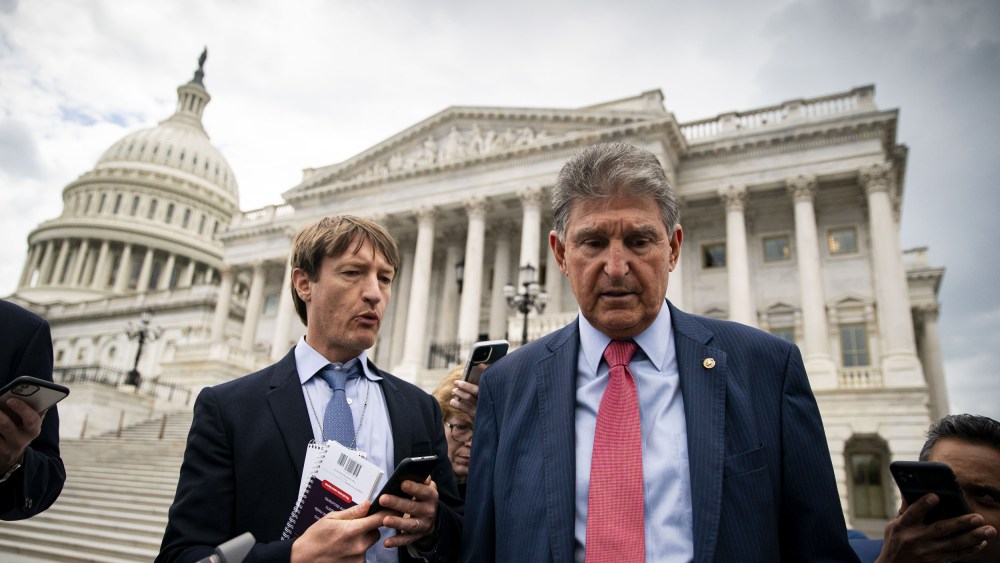 Image: Sen. Joe Manchin, D-W. Va., outside the Capitol on June 10, 2021.