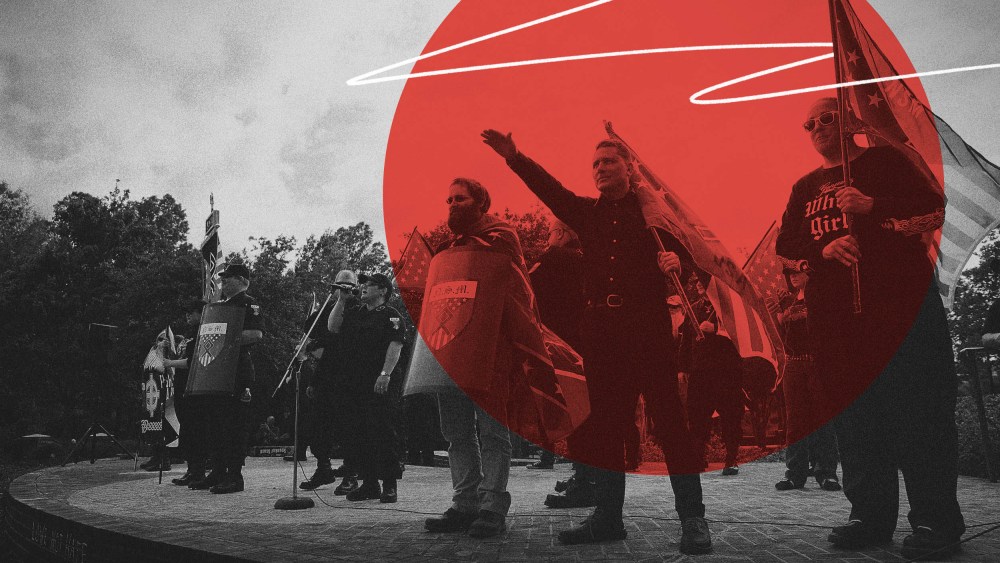 Image: White supremacists hold a rally in Newnan, Ga., in 2018.
