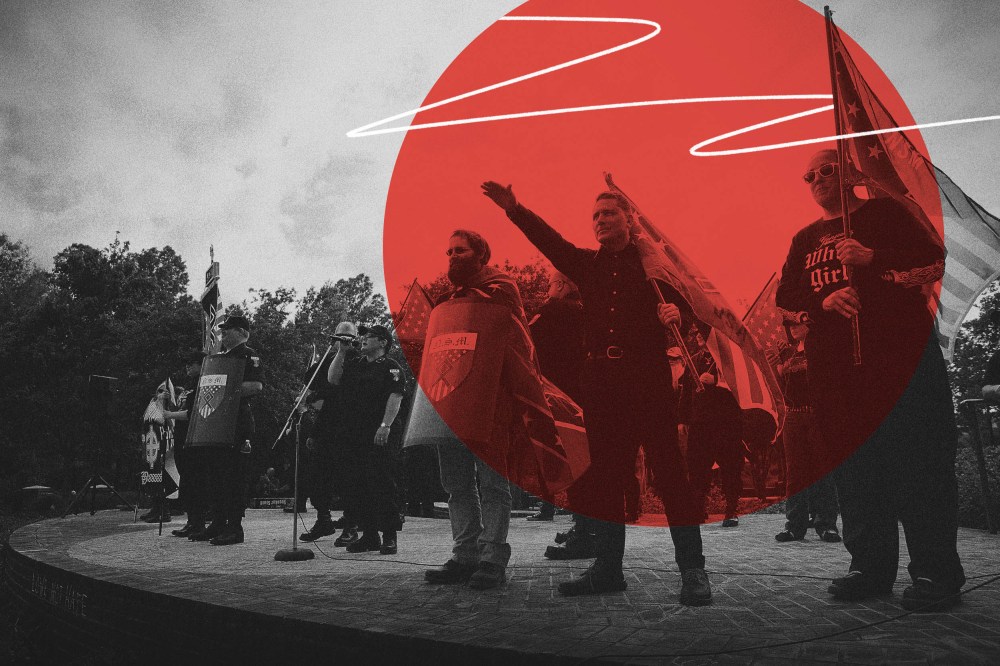 Image: White supremacists hold a rally in Newnan, Ga., in 2018.