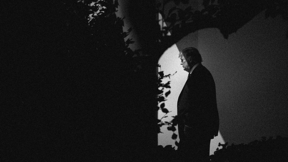 IMage: Then-President Donald Trump walks to Marine One from the White House in 2017.