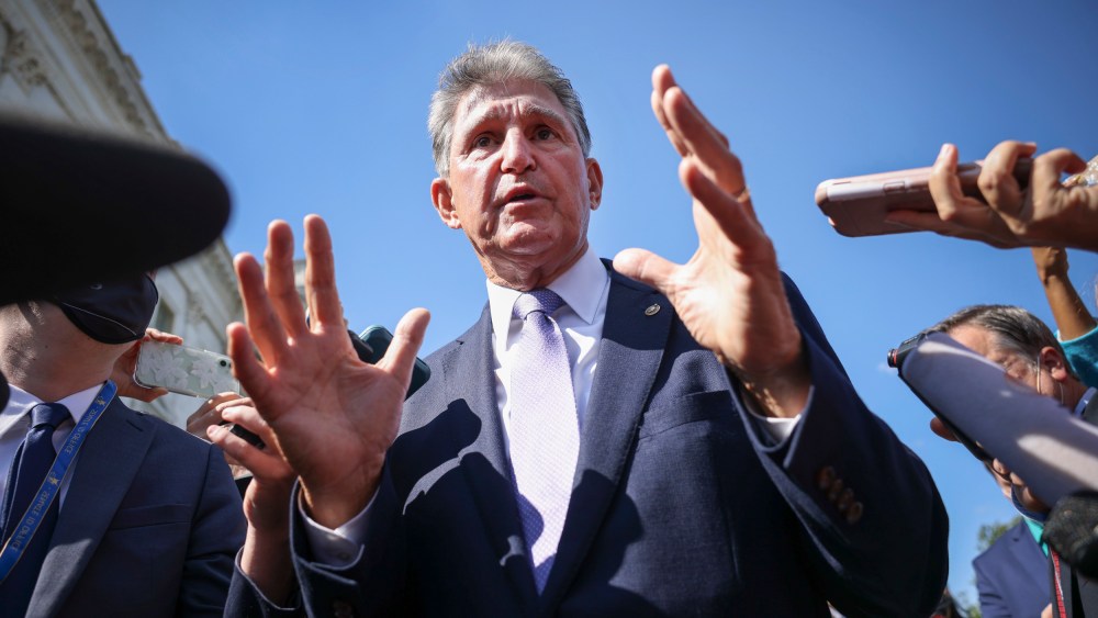 Image: Sen. Joe Manchin Holds Press Briefing On New Infrastructure Bill Proposal