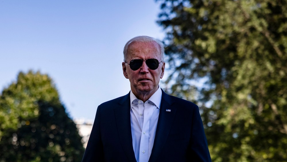 Image: President Joe Biden speaks to reporters outside of the White House on Sept. 26, 2021.